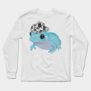 Blue Frog Wearing Cowboy Hat Long Sleeve T-Shirt